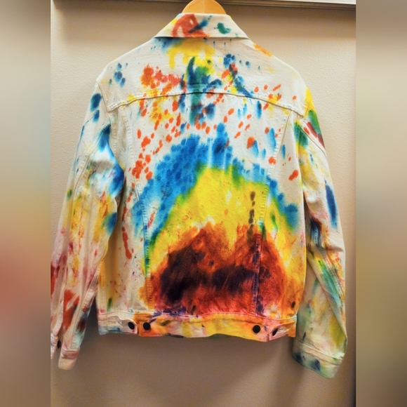 Custom Levi's Dyed Light Denim Jacket M - Picture 3 of 3